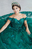 3D Lace Butterfly Bodice Quinceanera Prom Dress 26046