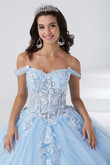 Lace Appliquéd Bodice Quinceanera Fiesta Gown 56461