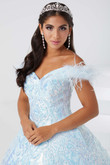 Liquid Floral Sequined Quinceanera Fiesta Gown 56464