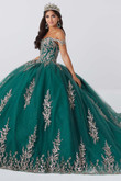 Floral Sequined Bodice Quinceanera Gown by Fiesta 56466