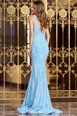 Plunging V-Neck Sherri Hill Prom Dress 55084