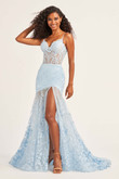 Light Blue Mermaid Ellie Wilde Prom Dress EW35005