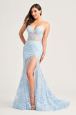 Light Blue Mermaid Ellie Wilde Prom Dress EW35005