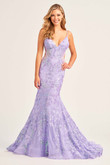 Lavender V-neck Ellie Wilde Prom Dress EW35011