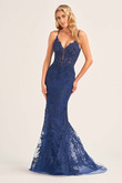 Navy V-neck Ellie Wilde Dress EW35115