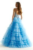 French Blue Crystal Beaded Morilee 49005 Prom Dress