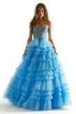 French Blue Crystal Beaded Morilee 49005 Prom Dress