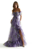 Lavender Floral Printed Morilee 49007 Prom Dress