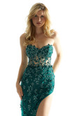 Emerald Beaded Net Morilee 49016 Prom Dress