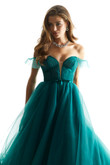 Emerald Off The Shoulder Morilee 49022 Prom Dress