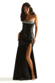 Black Satin Mermaid Morilee 49024 Prom Dress