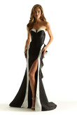 Black/White Two-Tone Satin Morilee 49025 Prom Dress