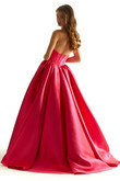 Fuchsia Strapless A-Line Morilee 49033 Prom Dress