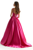 Fuchsia Satin A-Line Morilee 49036 Prom Dress