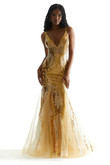 Gold Sequin Mermaid Morilee 49037 Prom Dress