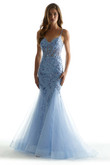 Periwinkle Sequined Mermaid Morilee 49043 Prom Dress