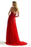 Red Chiffon A-Line Morilee 49056 Prom Dress
