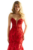 Red Plunging Bust Morilee 49060 Prom Dress