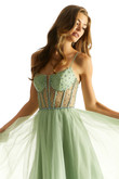 Sage Sheer Corset Morilee 49069 Prom Dress