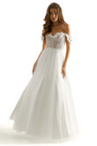 White Off The Shoulder Morilee 49075 Prom Dress