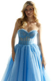 Light Blue/French Blue Sweetheart A-Line Morilee 49077 Prom Dress