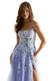 Periwinkle Sparkle A-line Morilee Prom Dress 49083