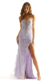 Lilac Sequin Fit and Flare Morilee Prom Dress 49089