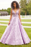 Light Purple Satin Ball Gown Morilee Prom Dress 43089