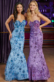 Floral Sequin Tiffany Designs Prom Dress 16052