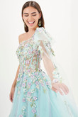 Aqua Multi Tiffany Designs Prom Dress 16079