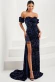 Navy Tiffany Designs Prom Dress 16087