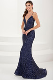 Navy Tiffany Designs Prom Dress 16092