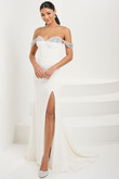 Ivory/Silver Tiffany Designs Prom Dress 16104