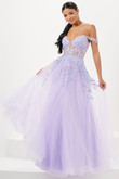 Plunging Floral Tiffany Designs Prom Dress 16113