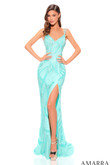 Aqua Fit and Flare Amarra Prom Dress 94018