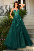 Emerald A-line Amarra Prom Dress 88857