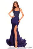 Navy Beaded Amarra Prom Dress 88711