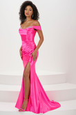Hot Pink Off The Shoulder Panoply Prom Dress 14156