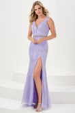 Lilac Beaded Tulle Panoply Prom Dress 14167