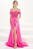 Fuchsia Embellished Jersey Panoply Prom Dress 14168