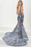 Black/Blue Multi Sequin Trumpet Panoply Prom Dress 14172