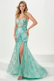 Mint Glittery Tulle Panoply Prom Dress 14174