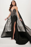 Black Choker Cape Panoply Prom Dress 14197