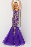 Purple Shimmering Mermaid Skirt Jasz Couture Prom Dress 7515