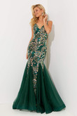 Emerald Shimmering Mermaid Skirt Jasz Couture Prom Dress 7515