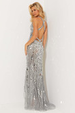 Gunmetal Shimmering Fitted Jasz Couture Prom Dress 7516
