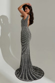 Black/Silver Jasz Couture Prom Dress 7562