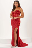 Floral Sequin Tiffany Designs Plus Size 16125 Prom Dress