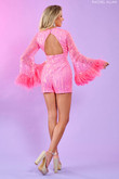 Hot Pink Romper Hi-Low Rachel Allan Prom Dress 70492