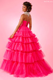 Hot Pink Ruffle A-Line Rachel Allan Prom Dress 70503